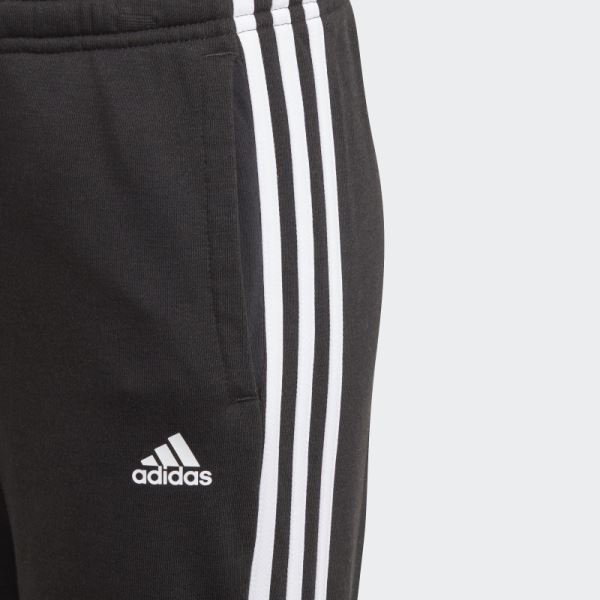 Black Adidas Essentials 3-Stripes French Terry Pants Hot