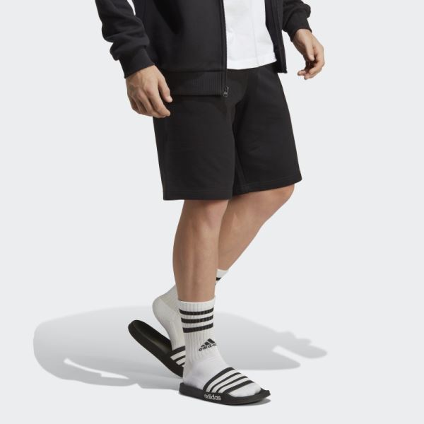 Essentials Big Logo French Terry Shorts Adidas Black