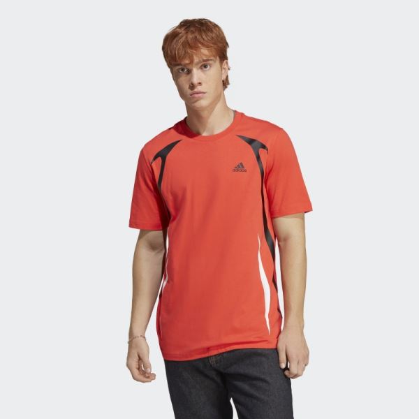 Red Adidas Colourblock Tee