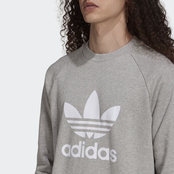 Adidas ADICOLOR CLASSICS TREFOIL CREWNECK SWEATSHIRT Medium Grey