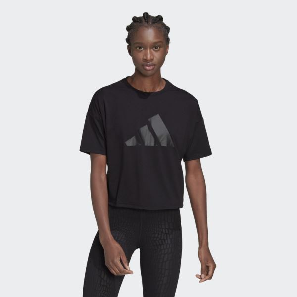 Black Train Icons 3 Bar Logo Tee Adidas