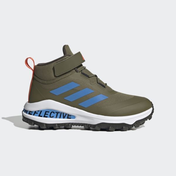 Adidas Olive Fortarun All Terrain Cloudfoam Sport Running Elastic Lace and Top Strap Shoes