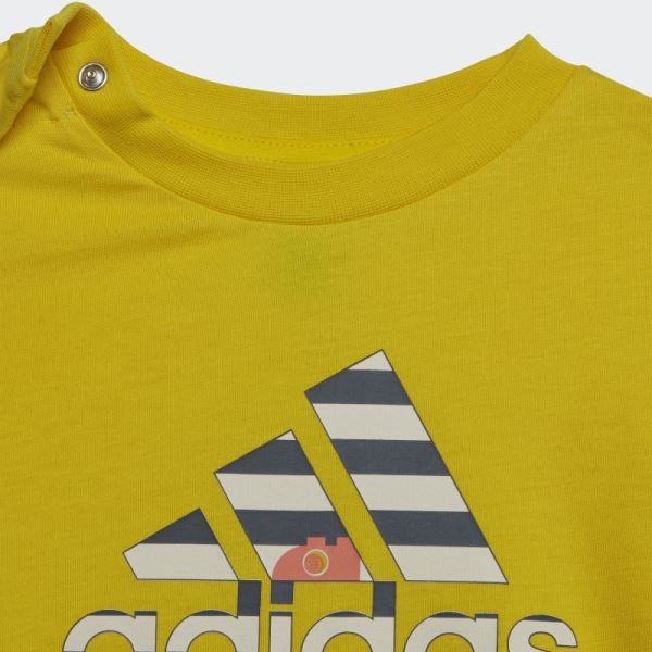 Yellow Adidas x Classic LEGO Tee and Pants Set Hot