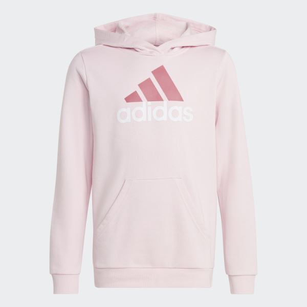 Adidas Pink Essentials Two-Colored Big Logo Cotton Hoodie