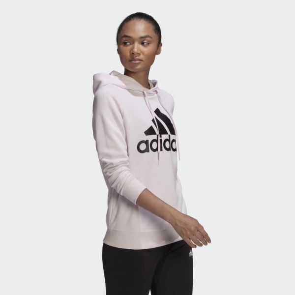 Adidas Pink Essentials Relaxed Logo Hoodie