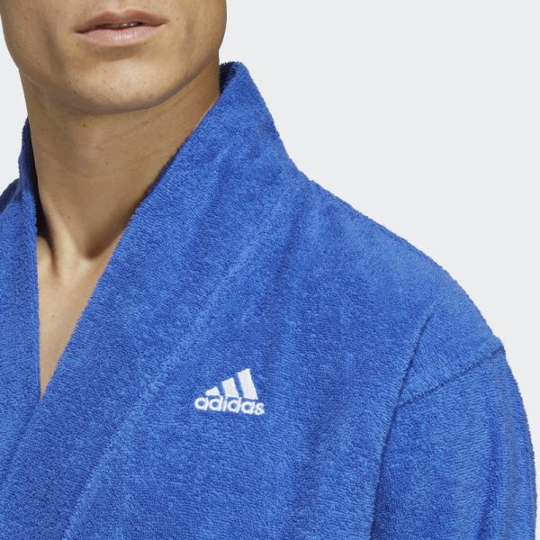 Adidas Cotton Dressing Gown Blue