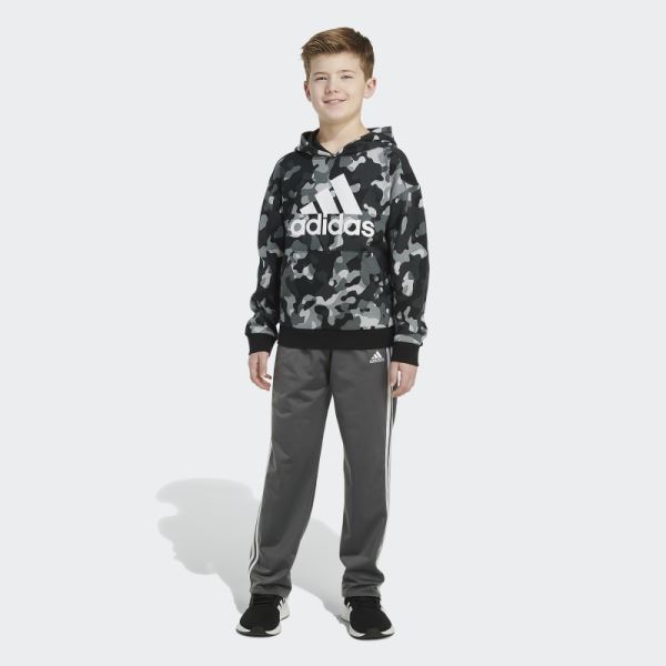 Adidas Camo Allover Print Pullover Hoodie Black