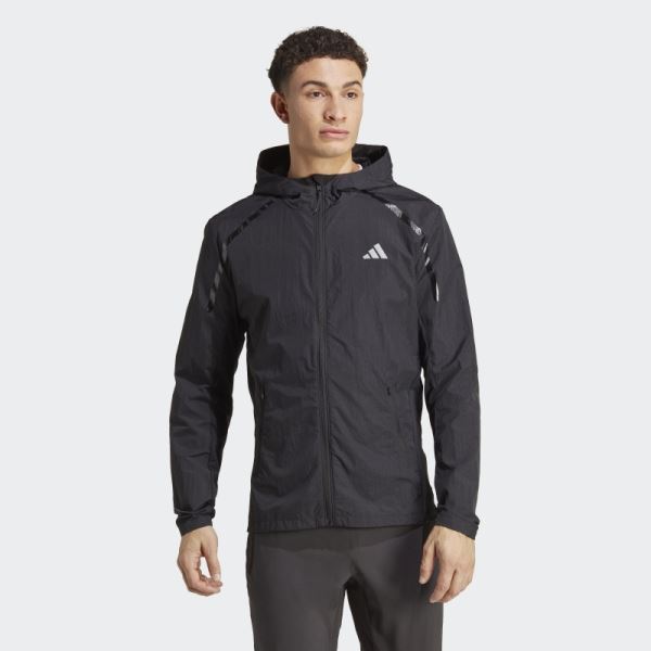 Black Marathon Warm-Up Jacket Adidas