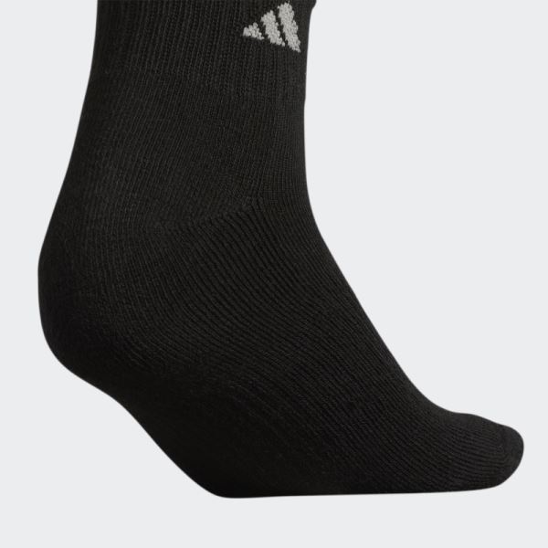 Adidas Athletic Cushioned Quarter Socks 6 Pairs Black