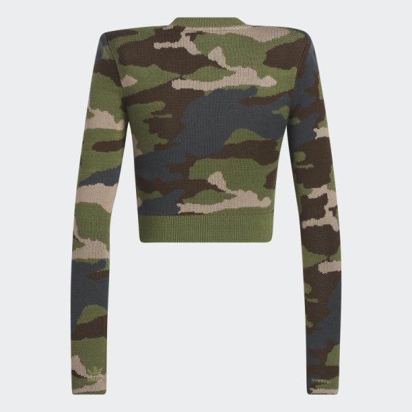 Adidas Ribbed Long Sleeve Top Aop Camo