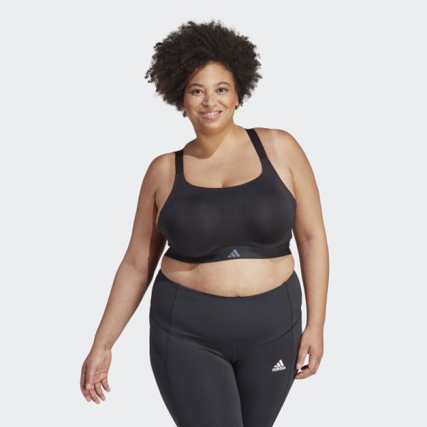 Tailored Impact Luxe Training High-Support Bra (Plus Size) Adidas Black