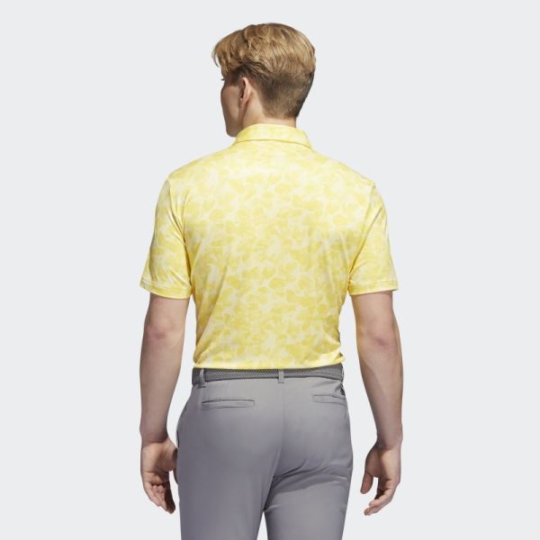 Yellow Adidas Prisma-Print Polo Shirt