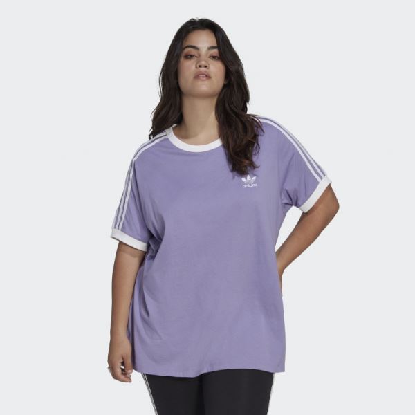 Adidas Lilac Adicolor Classics 3-Stripes Tee (Plus Size)