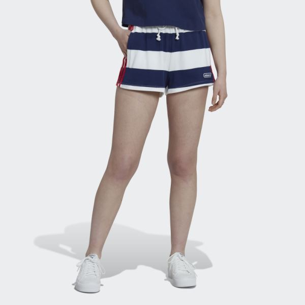 Mid Waist Striped Shorts Night Sky Adidas