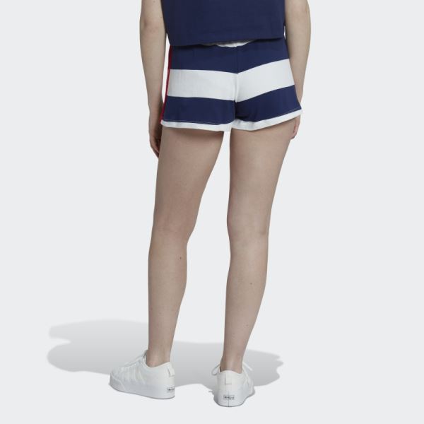 Mid Waist Striped Shorts Night Sky Adidas