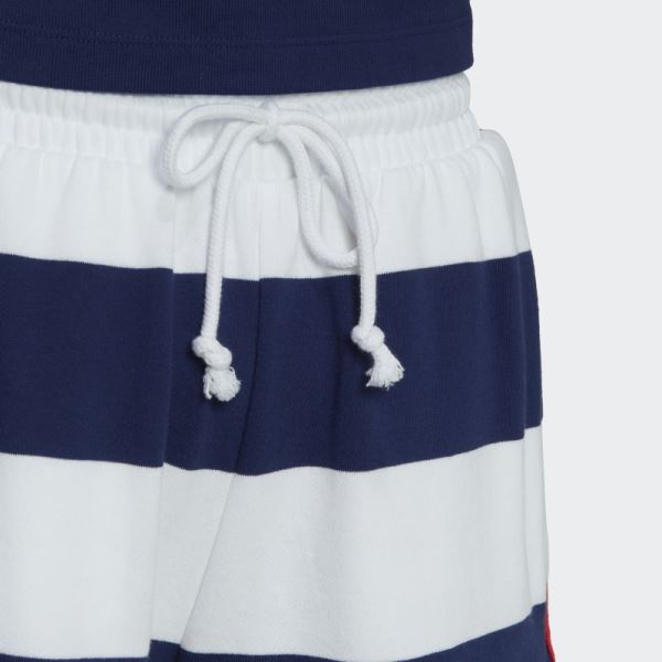 Mid Waist Striped Shorts Night Sky Adidas