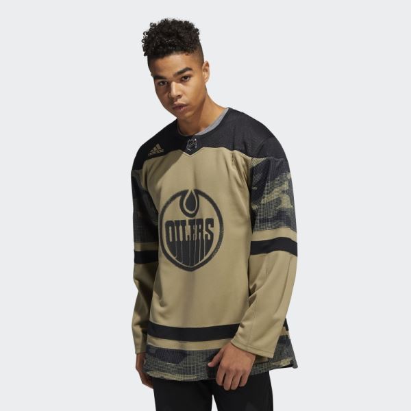 Oilers Camo Jersey Adidas Orbit Green