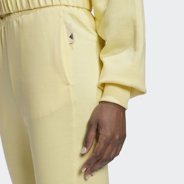 Yellow Adidas Studio Lounge High-Waist Pants