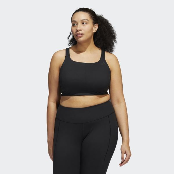 Black Adidas CoreFlow Medium-Support Bra (Plus Size)