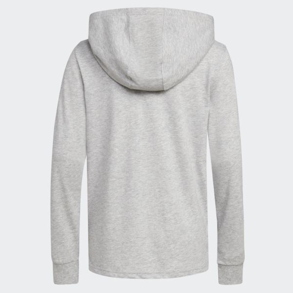 Adidas Grey Heathered LS HOOD T HTR ECHO BRND LOV