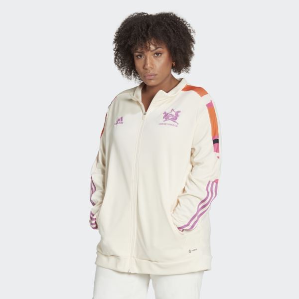 Thebe Magugu Tiro Track Jacket (Plus Size) Adidas Ecru Tint