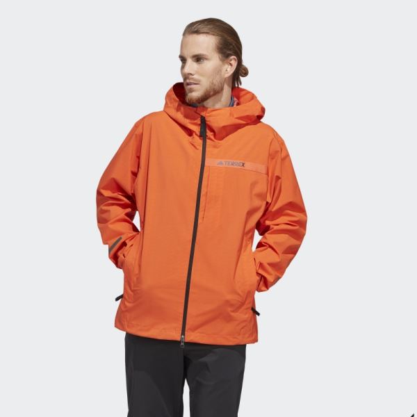 Orange Adidas Terrex Multi RAIN.RDY 2.5-Layer Rain Jacket