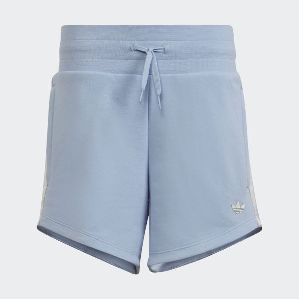 Graphic Print High-Waist Shorts Blue Dawn Adidas