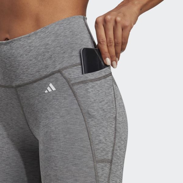 Adidas Optime Stash Pocket High-Waisted 7/8 Leggings Dark Grey Heather