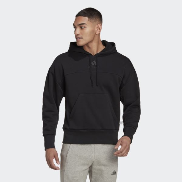 Black Studio Lounge Fleece Hoodie Adidas