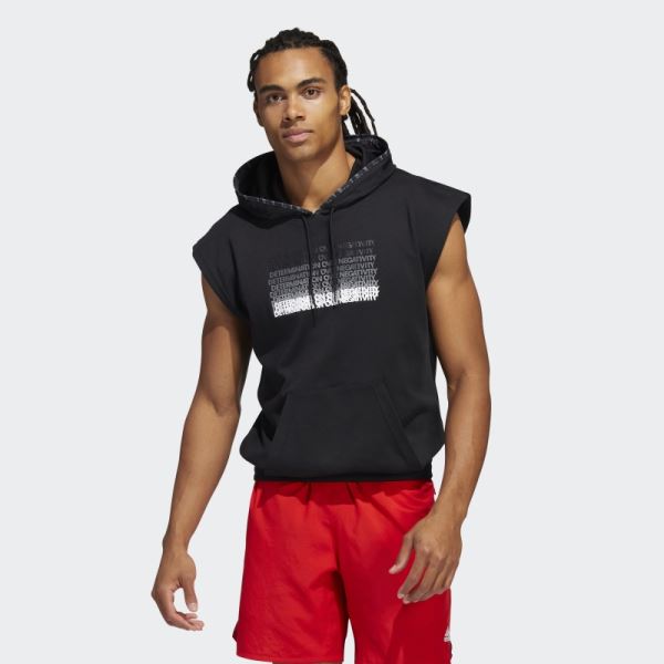 Black Donovan Mitchell Short Sleeve Hoodie Adidas