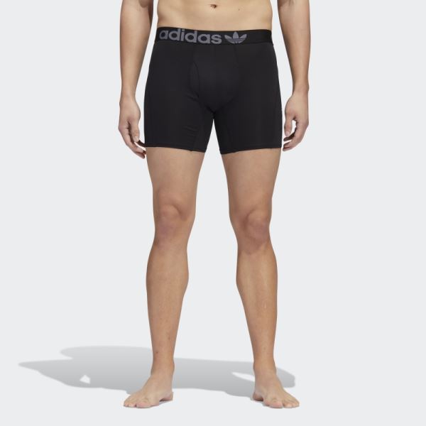 Black Adidas Trefoil Boxer Briefs 2 Pairs