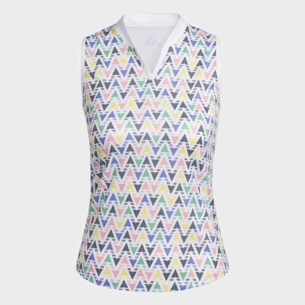 Adidas HEAT.RDY Printed Sleeveless Polo Shirt White