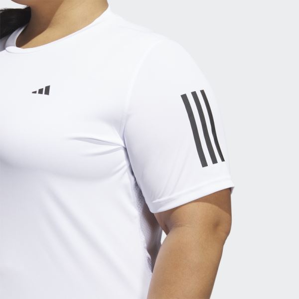 White Own the Run Tee (Plus Size) Adidas