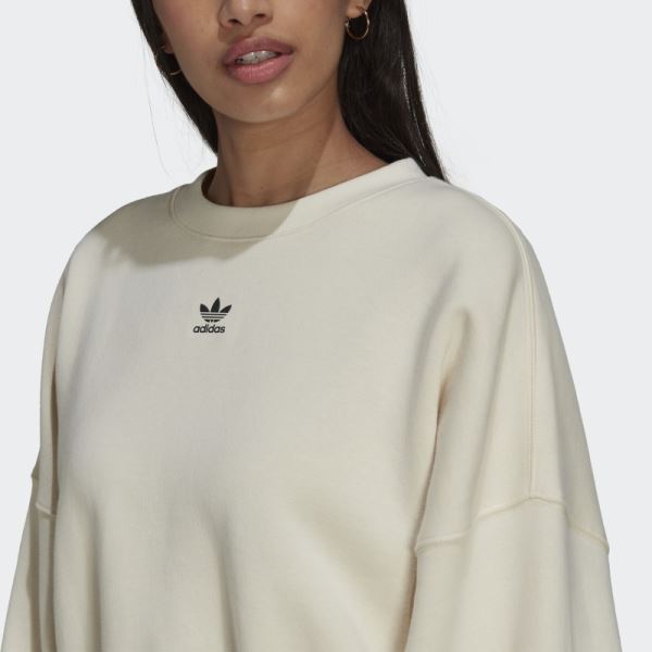 White Adidas Adicolor Essentials Fleece Sweatshirt