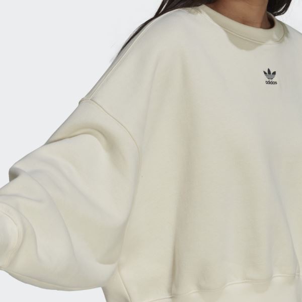 White Adidas Adicolor Essentials Fleece Sweatshirt