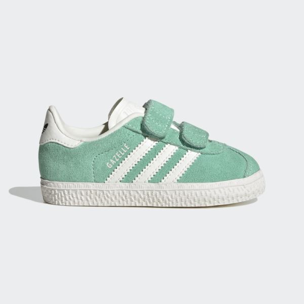 Green/White/Black Adidas Gazelle Shoes