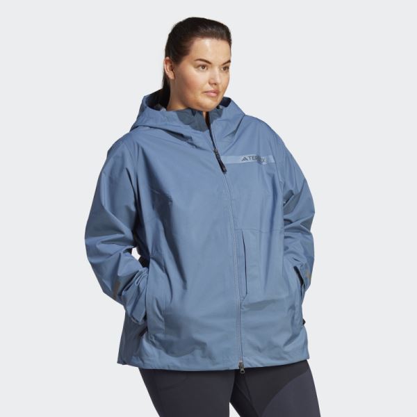 Terrex Multi RAIN.RDY 2.5-Layer Rain Jacket (Plus Size) Adidas Steel