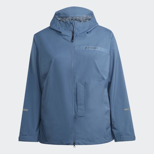 Terrex Multi RAIN.RDY 2.5-Layer Rain Jacket (Plus Size) Adidas Steel