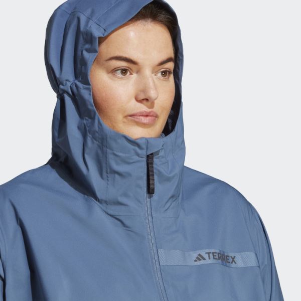 Terrex Multi RAIN.RDY 2.5-Layer Rain Jacket (Plus Size) Adidas Steel