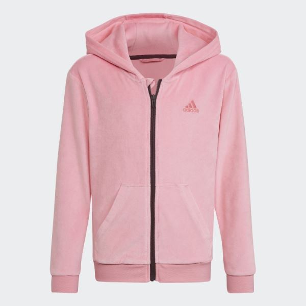 Lounge Velour Hoodie Pink Adidas