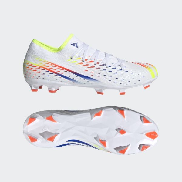 White Adidas Predator Edge.3 Low Firm Ground Soccer Cleats