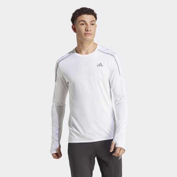 Fast Long Sleeve Engineered Running Tee Adidas White