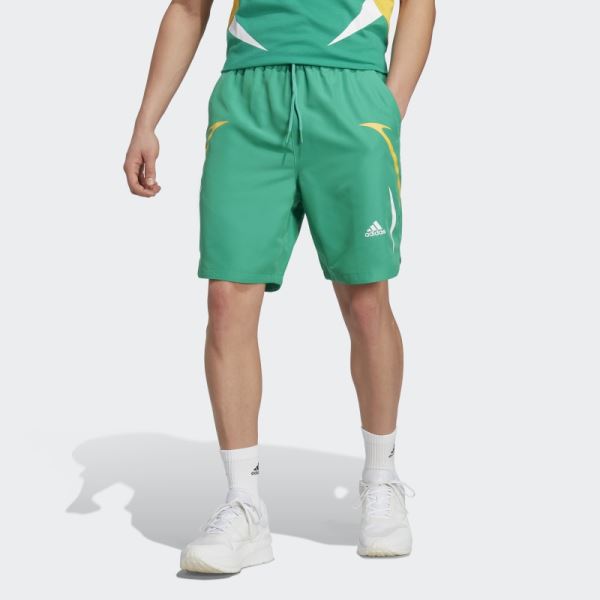 Colorblock Woven Shorts Court Green Adidas