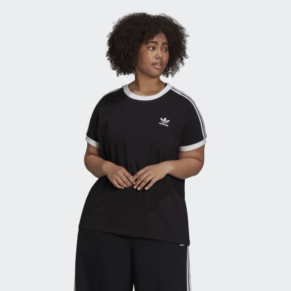 Black Adicolor Classics 3-Stripes Tee (Plus Size) Adidas