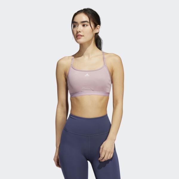 Adidas Aeroreact Training Light-Support Bra Mauve