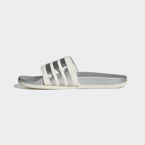 Adidas Adilette Comfort Slides Silver