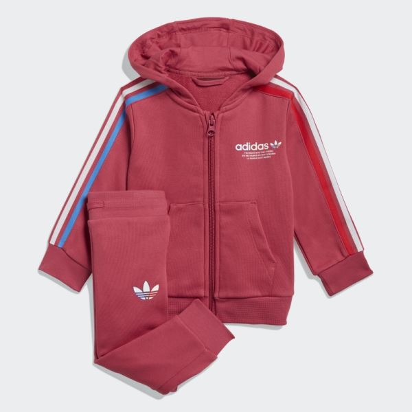 Adicolor Full-Zip Hoodie Set Pink Adidas