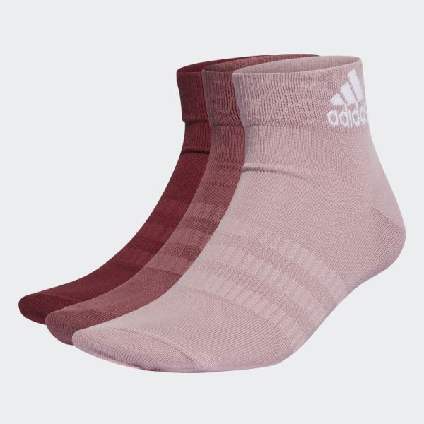 Ankle Socks 3 Pairs Adidas Burgundy