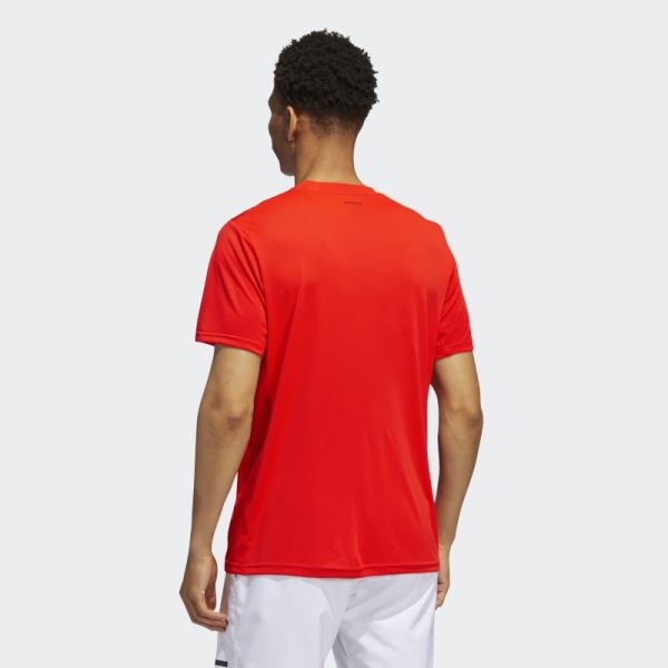 Adidas Bold Orange Club Tennis 3-Stripes T-Shirt