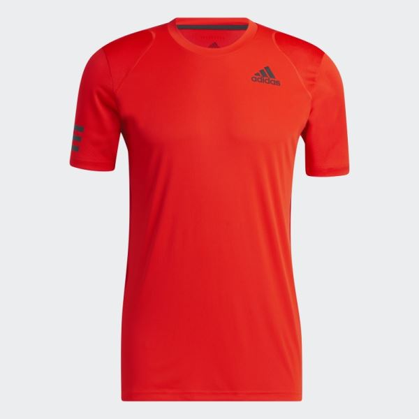 Adidas Bold Orange Club Tennis 3-Stripes T-Shirt